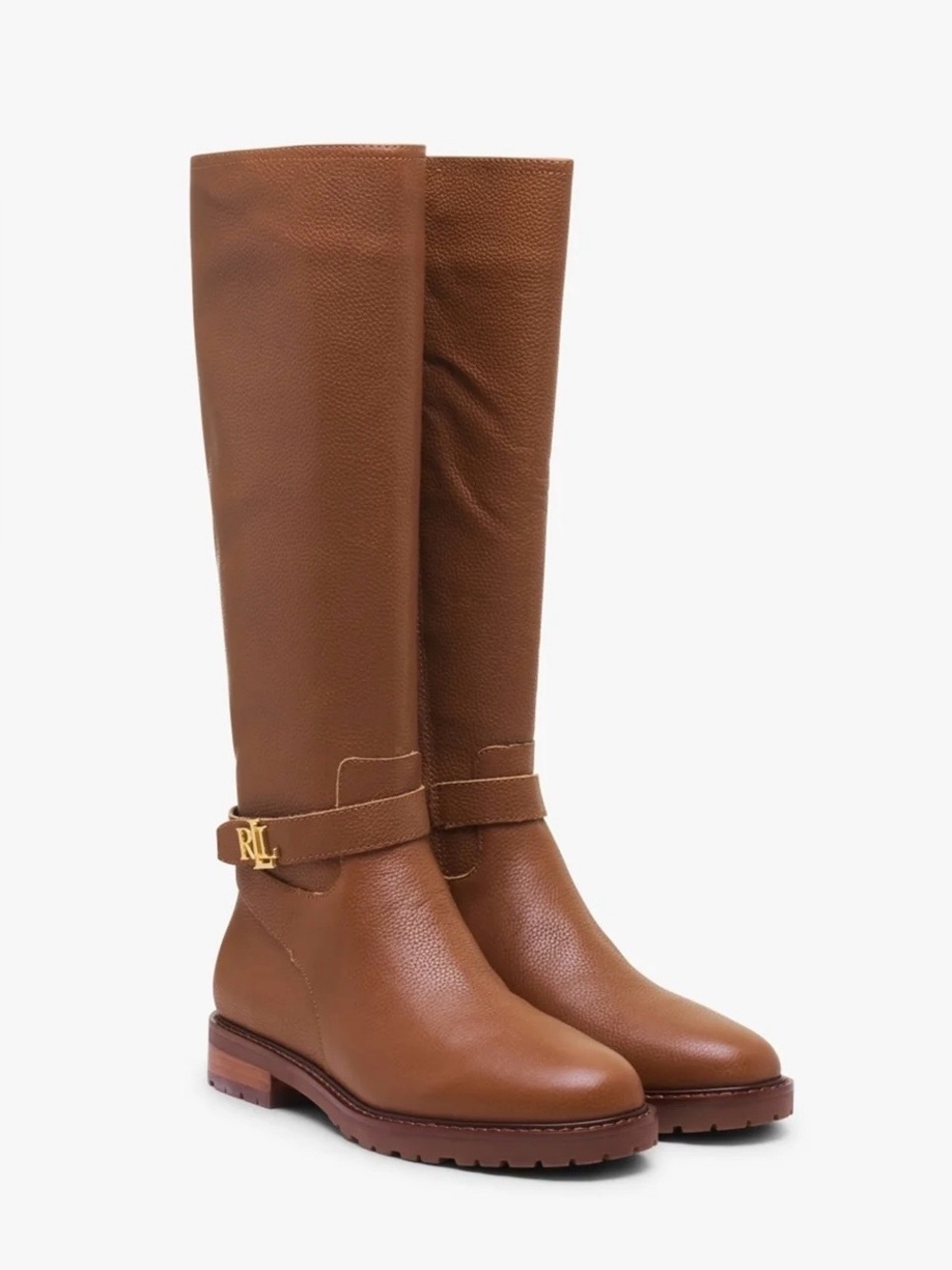 LAUREN RALPH LAUREN Hallee Polo Tan Knee High Boots. NWT- No box. Cute! 🥰